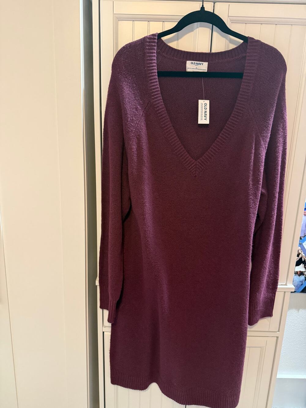 Old Navy SoSoft Mini Sweater Dress cherry bark XL NWT
